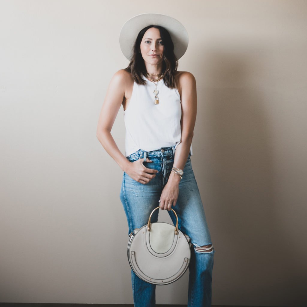 art of accessorizing, statement earrings, chain necklaces, bold chains, designer lockets, white tank, how to accessorize