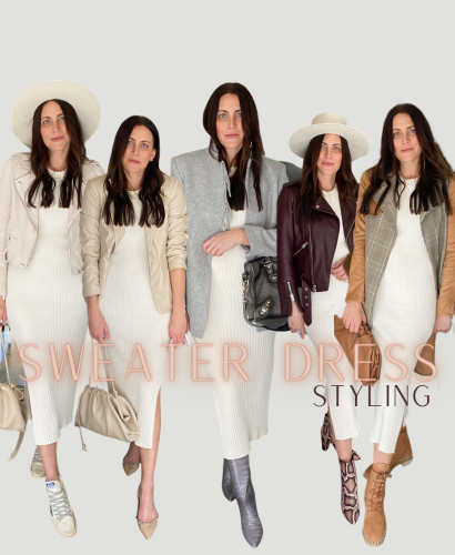 how to accessorize a sweater dress