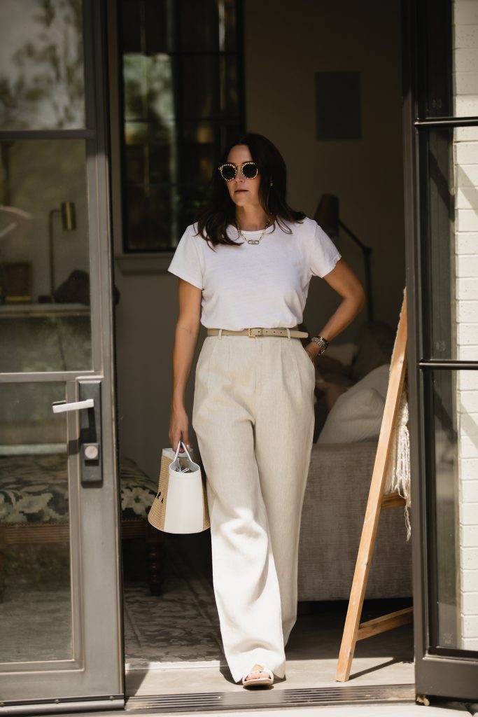 Linen Pants with tee outfit