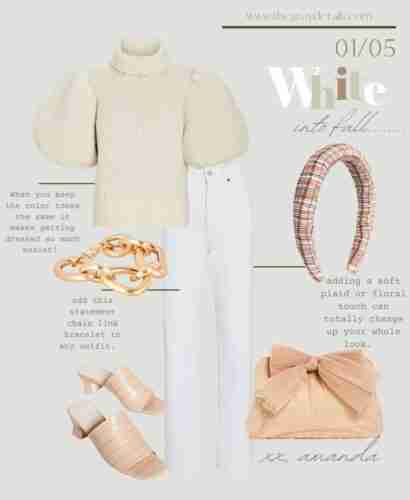 White Denim Outfit Ideas for Fall & Winter