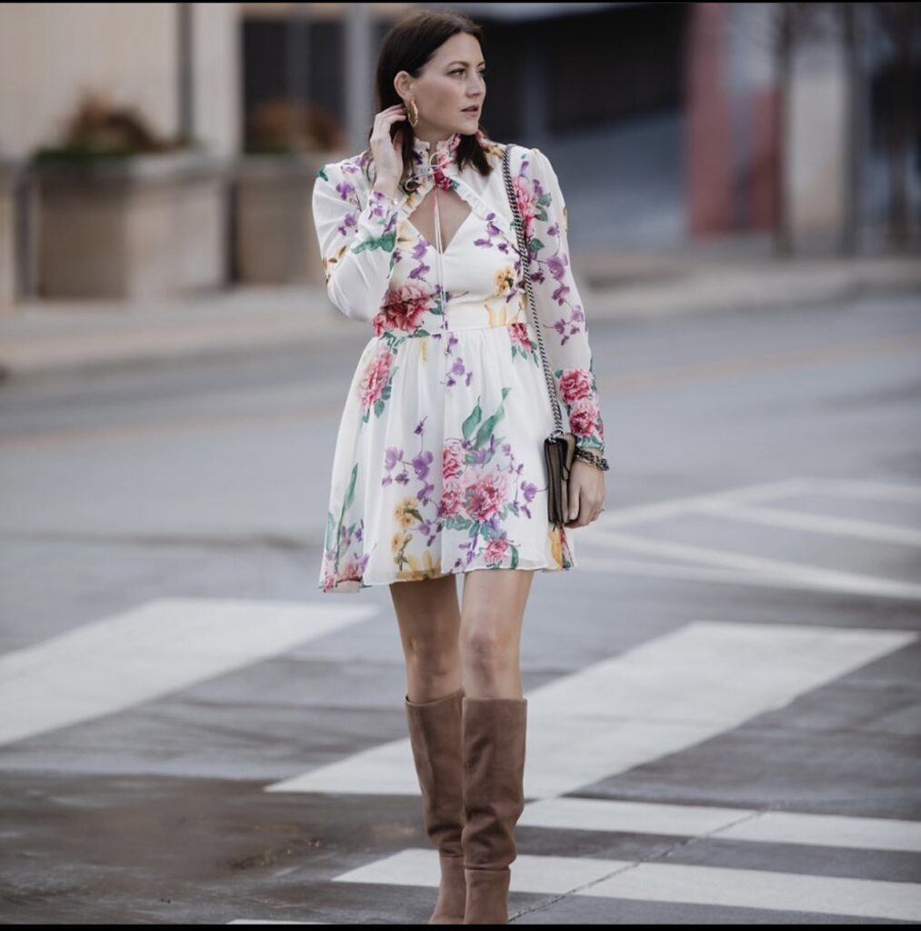 Tall Suede Boot with Your Floral Dress