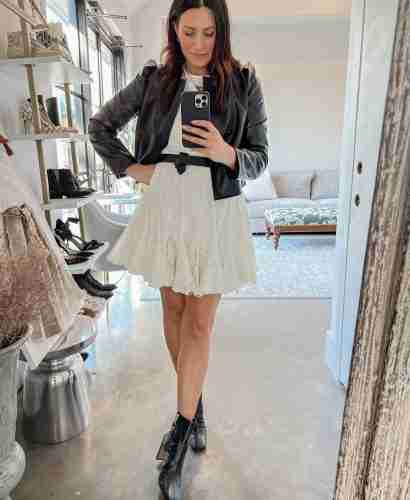 Black Leather Jacket Outfits for Spring