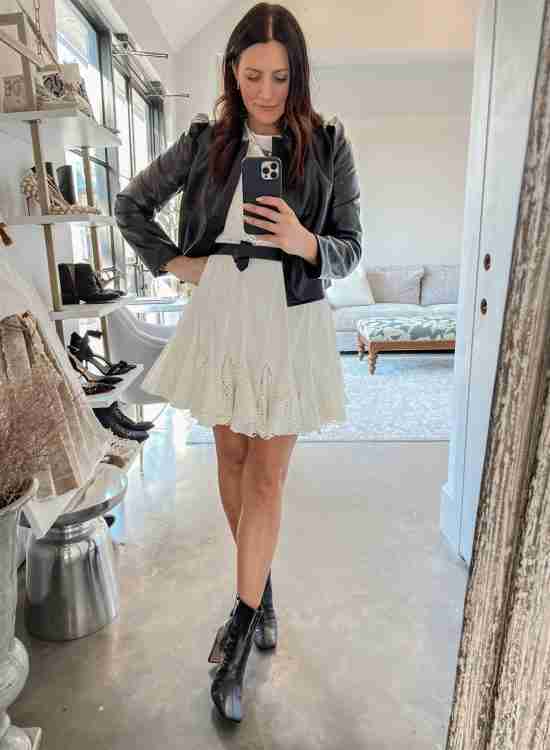 Black Leather Jacket Outfits for Spring
