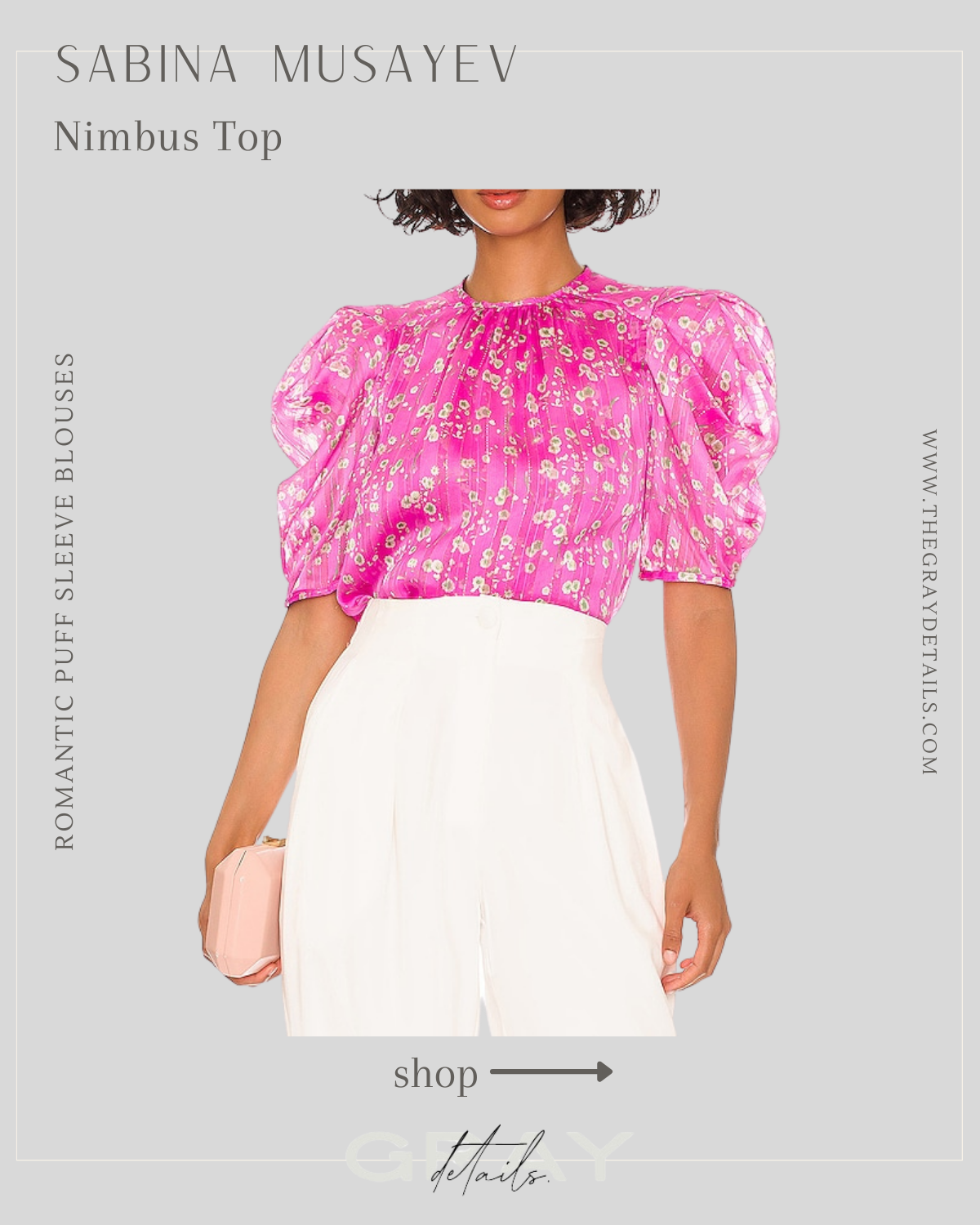 Aria Romance Women's Artisanal Floral Puff Sleeve Blouse - Black Ruffle Collar Pullover Top