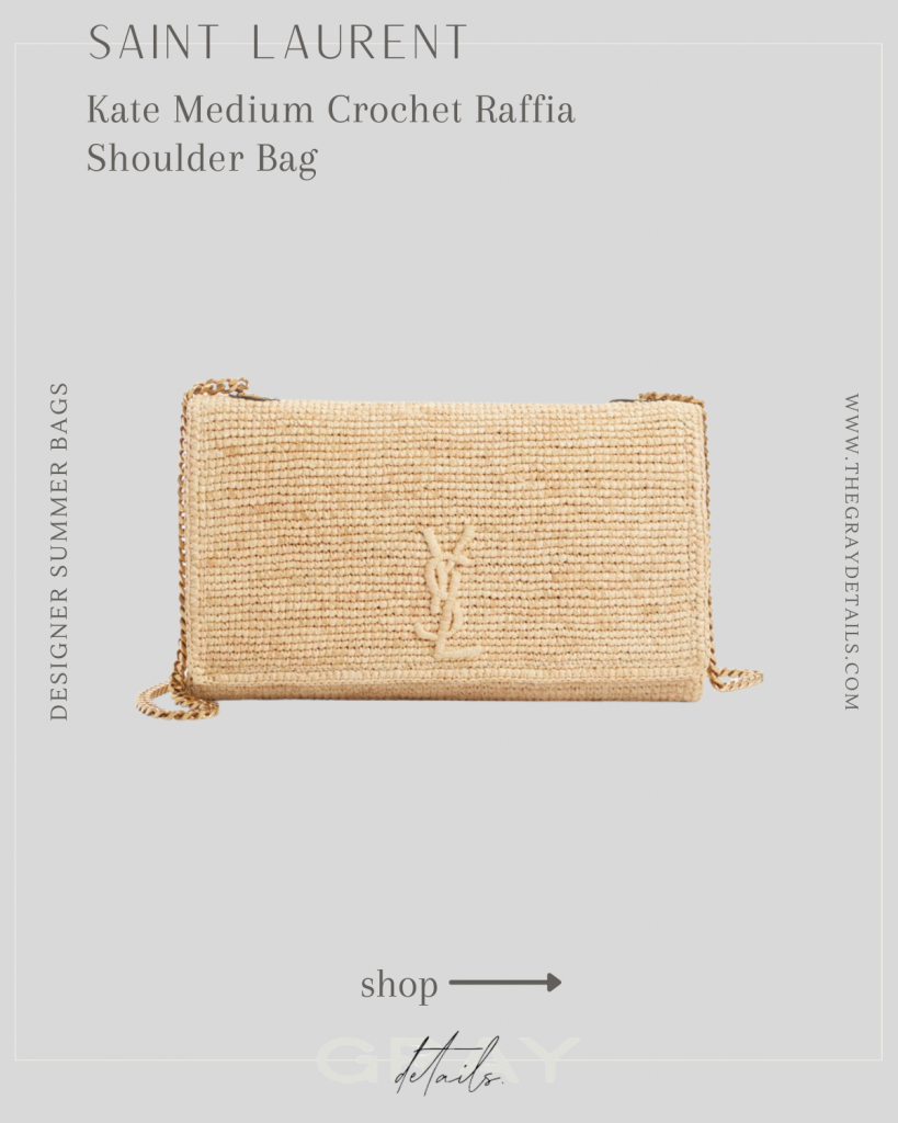 Saint Laurent Kate Medium Crochet Raffia Shoulder Bag