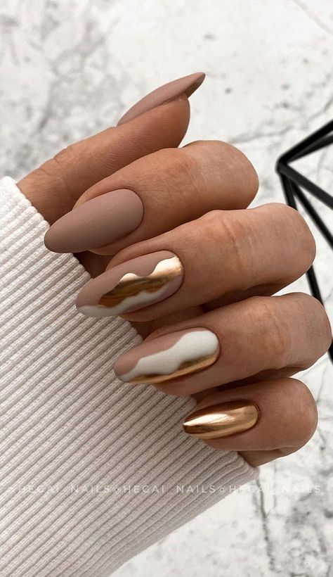 Matte Brown Fall Nail Ideas