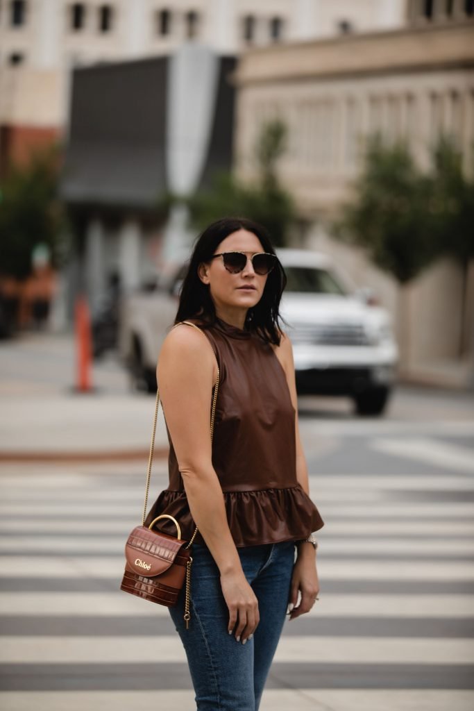 Brown Leather Top Outfit Ideas