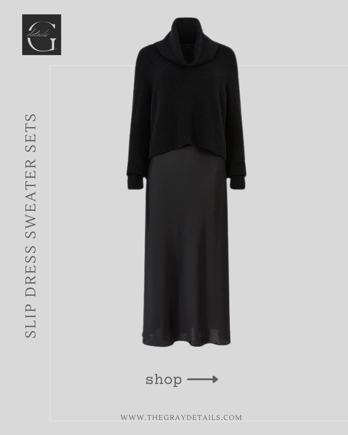 15+ Slip Dress with Sweater Sets the gray details