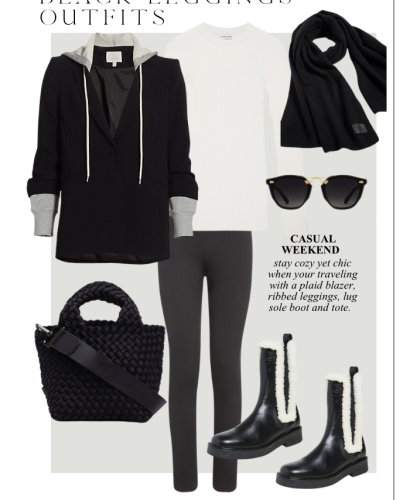 classy black leggings outfits for winter