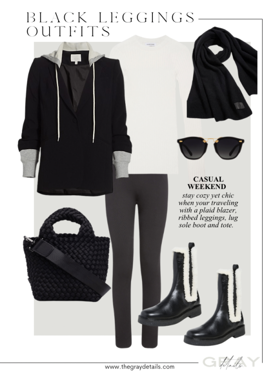 classy black leggings outfits for winter