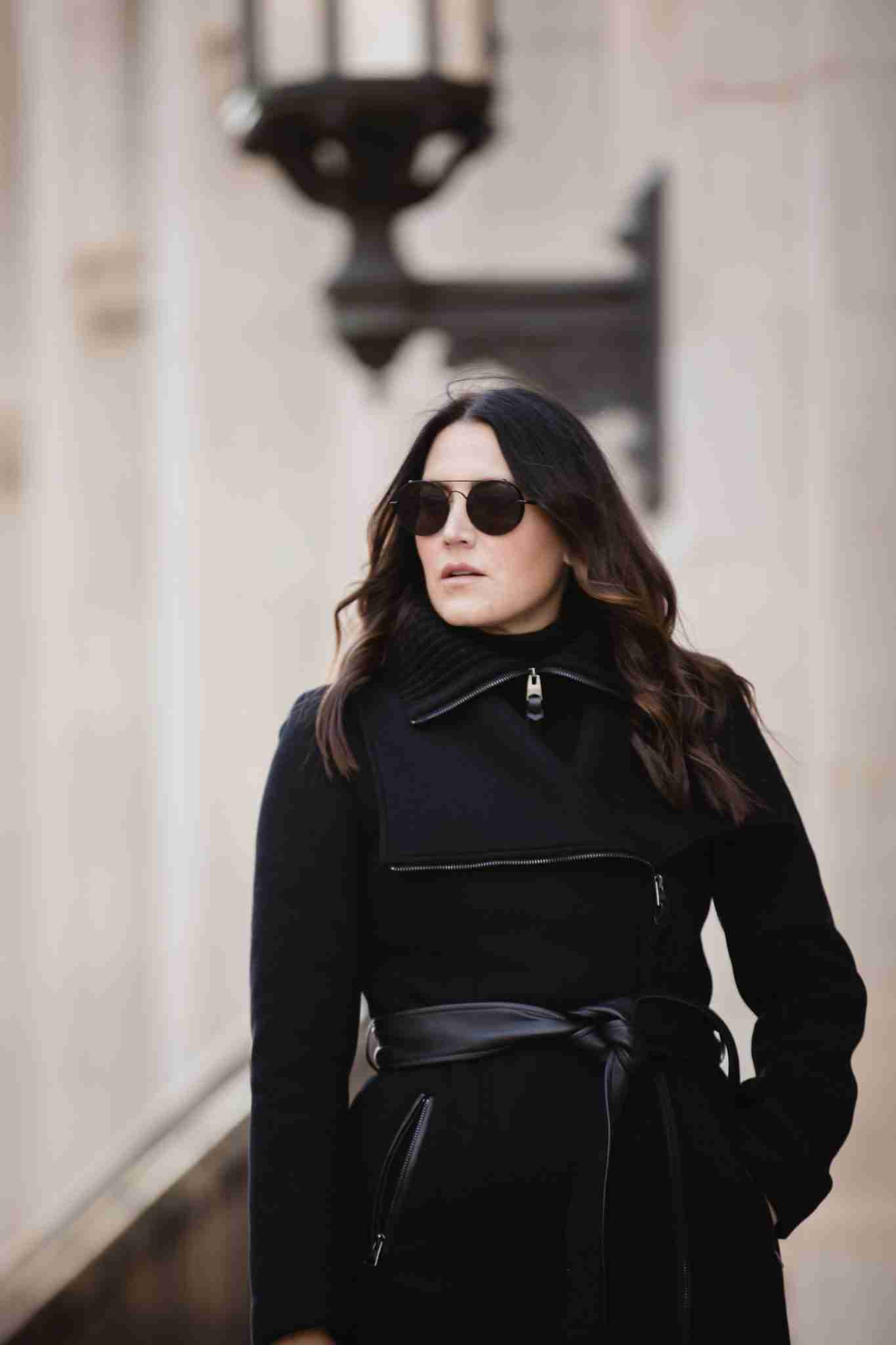 Mackage Coat Review the gray details Neutral Daily Outfit Guide