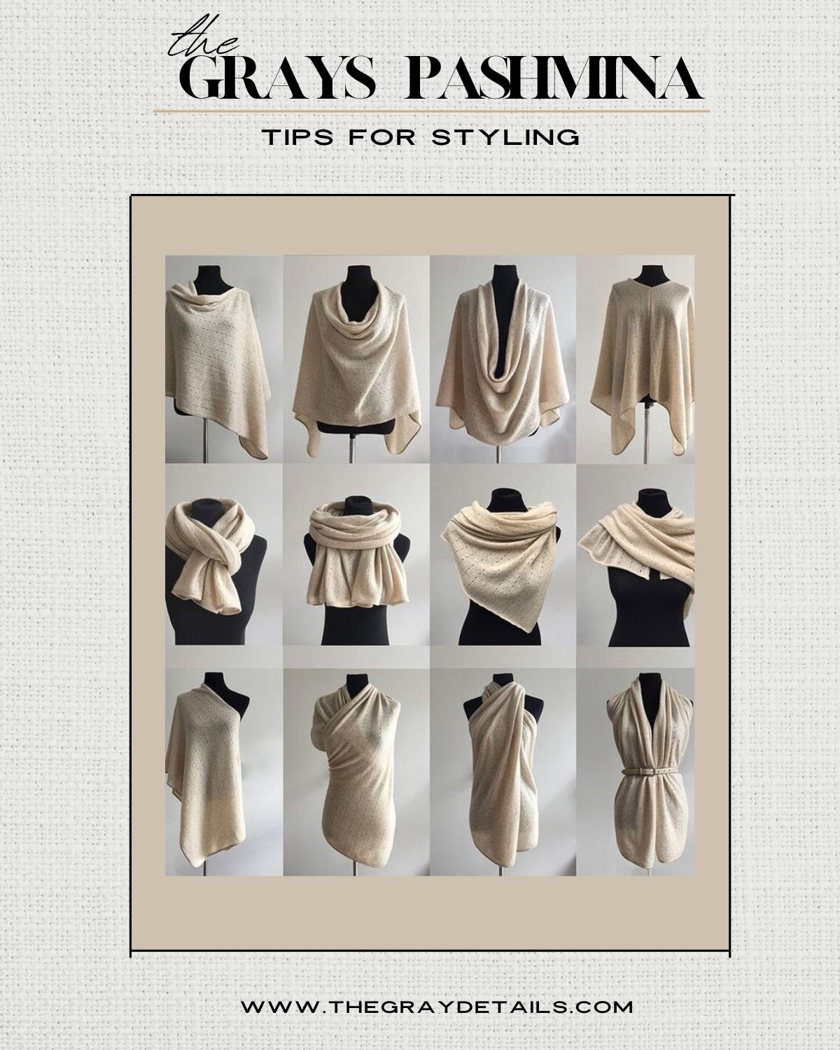 ways to tie pashmina