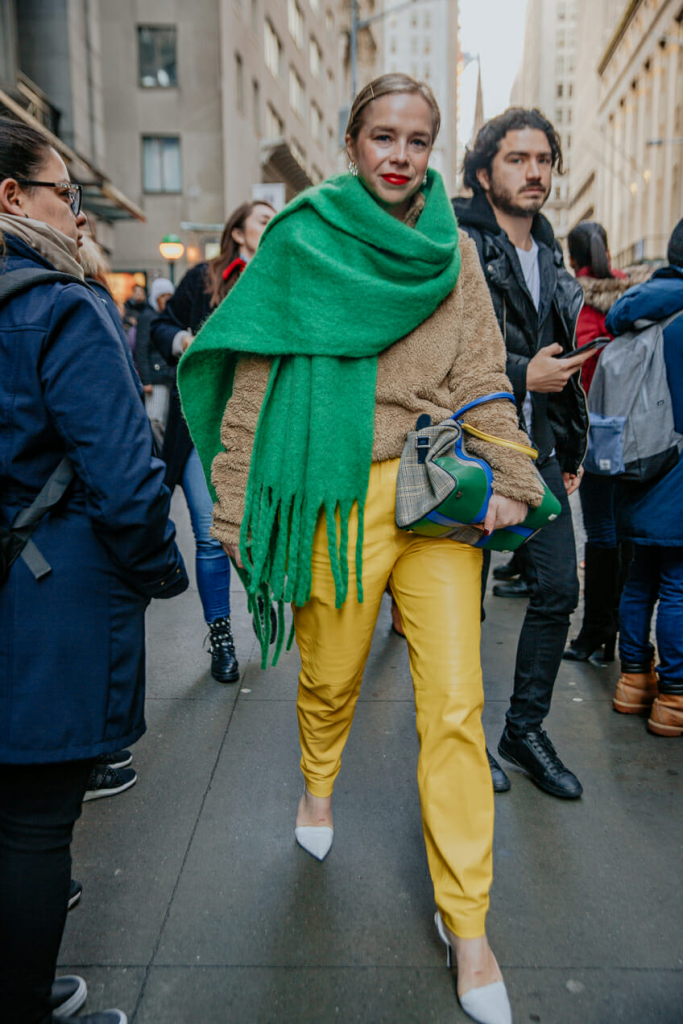 Green scarf outfit