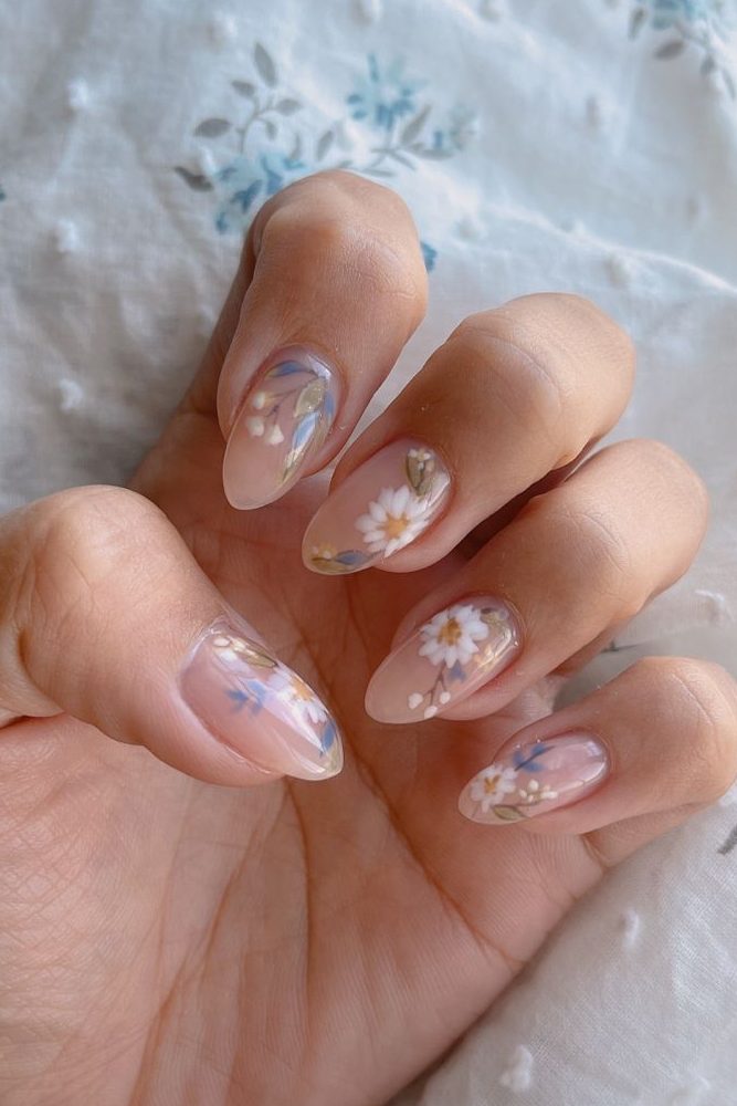 Floral Spring March Nail Ideas