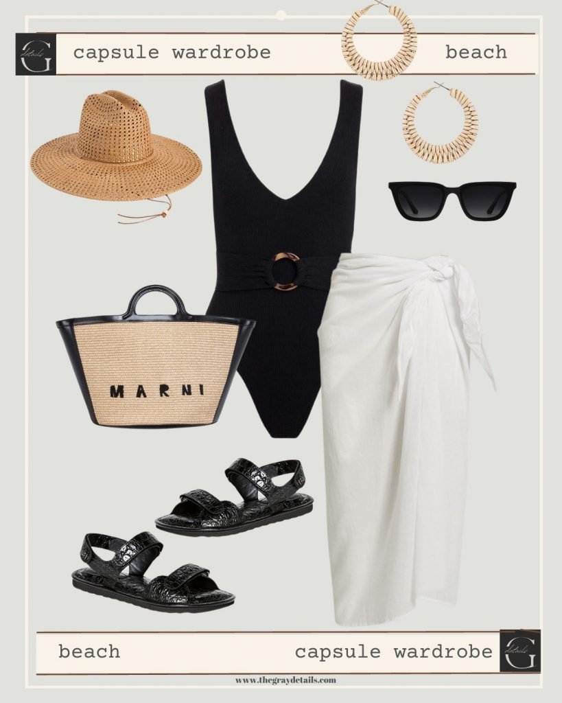 Black swimsuit and coverup