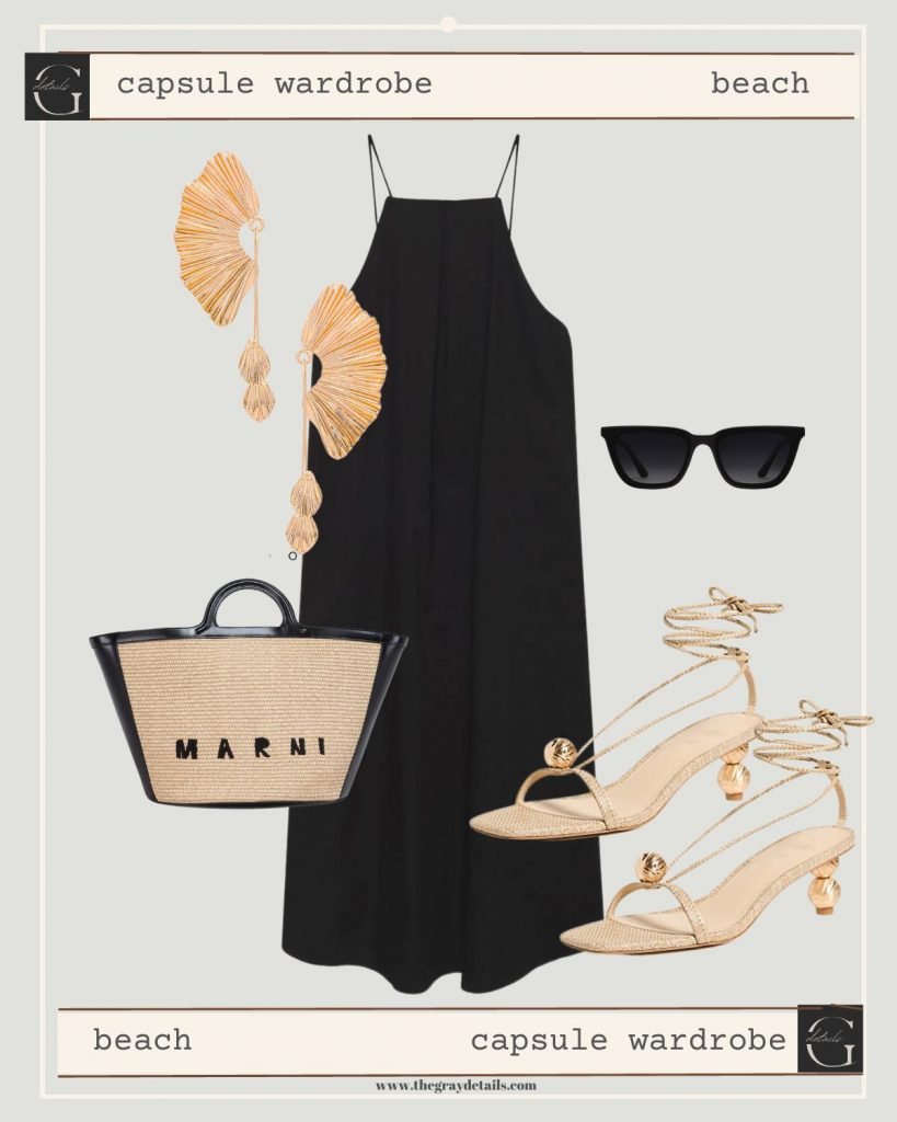 minimalist beach capsule outfits
