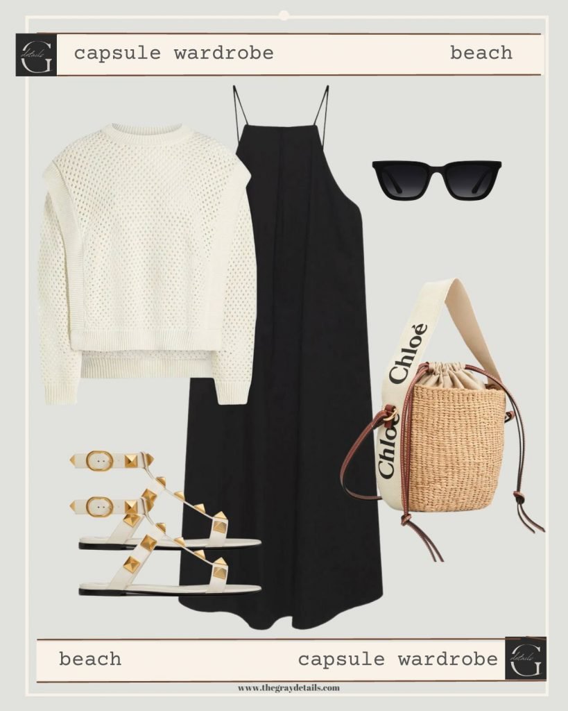 minimalist beach capsule look
