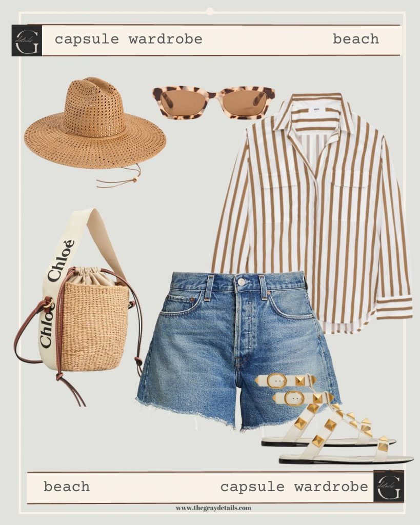 casual denim shorts beach fashion