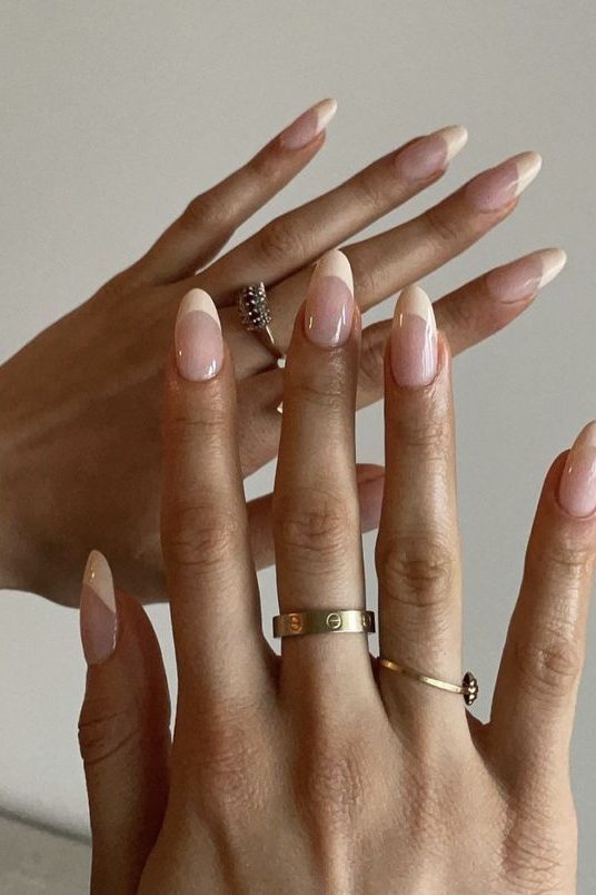 french tip nude nail art