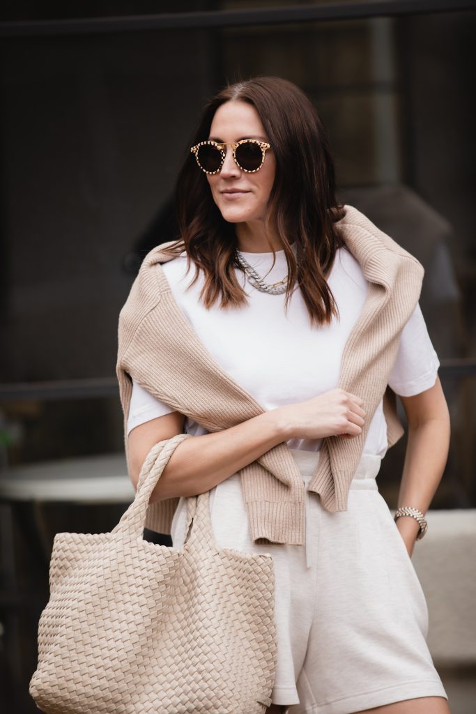 shorts and sweater outfit