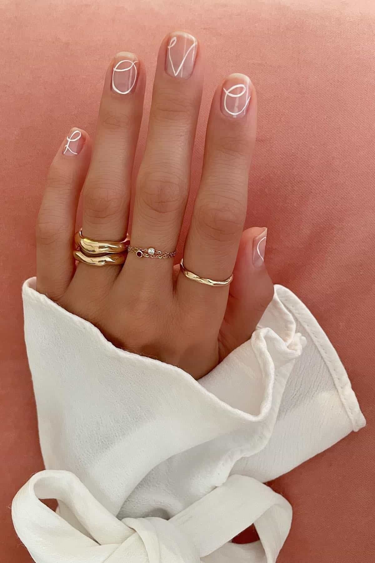 subtle glossy nail art