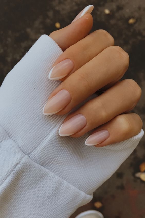 french tip nude nail design