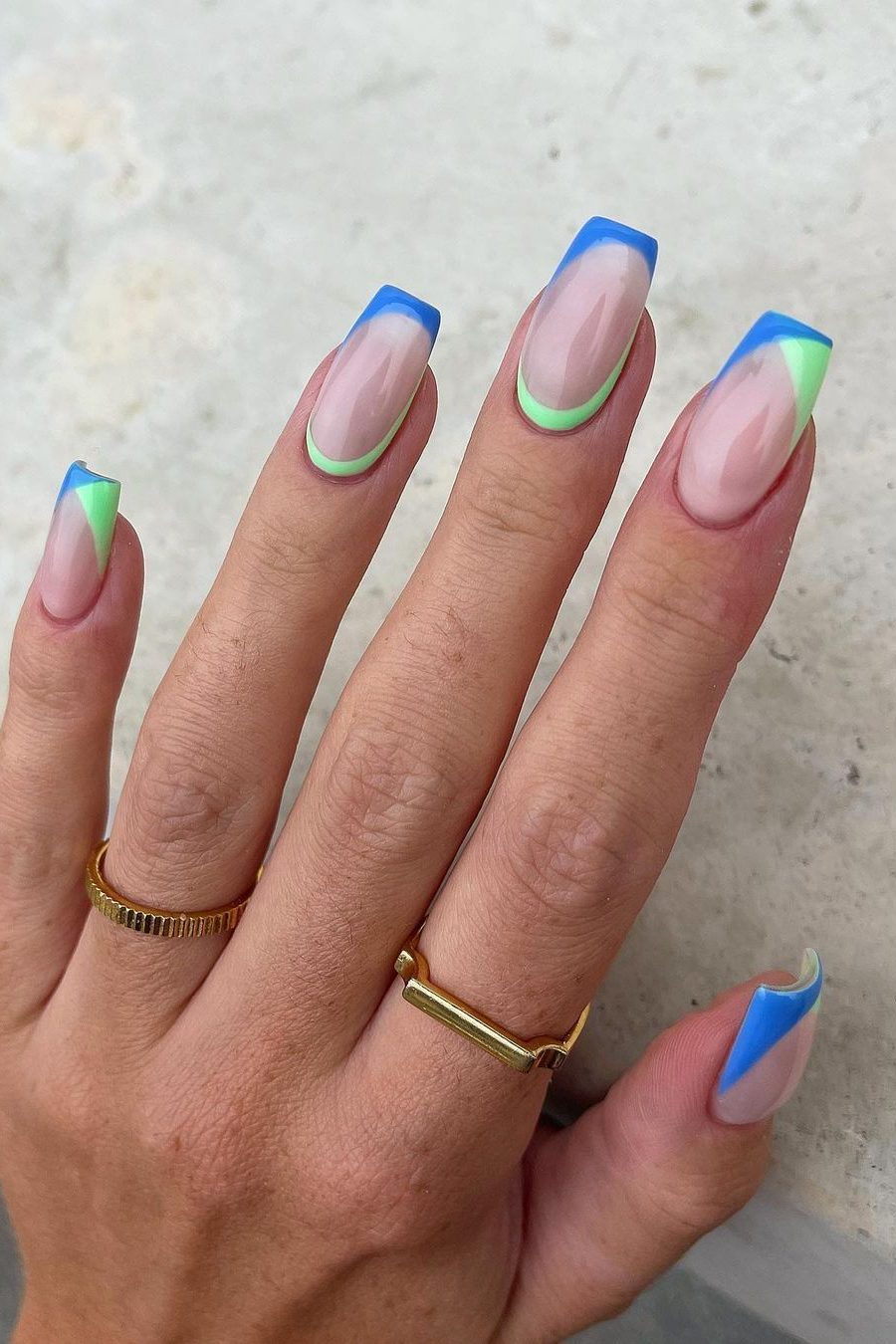 Colorful French Tip Nails