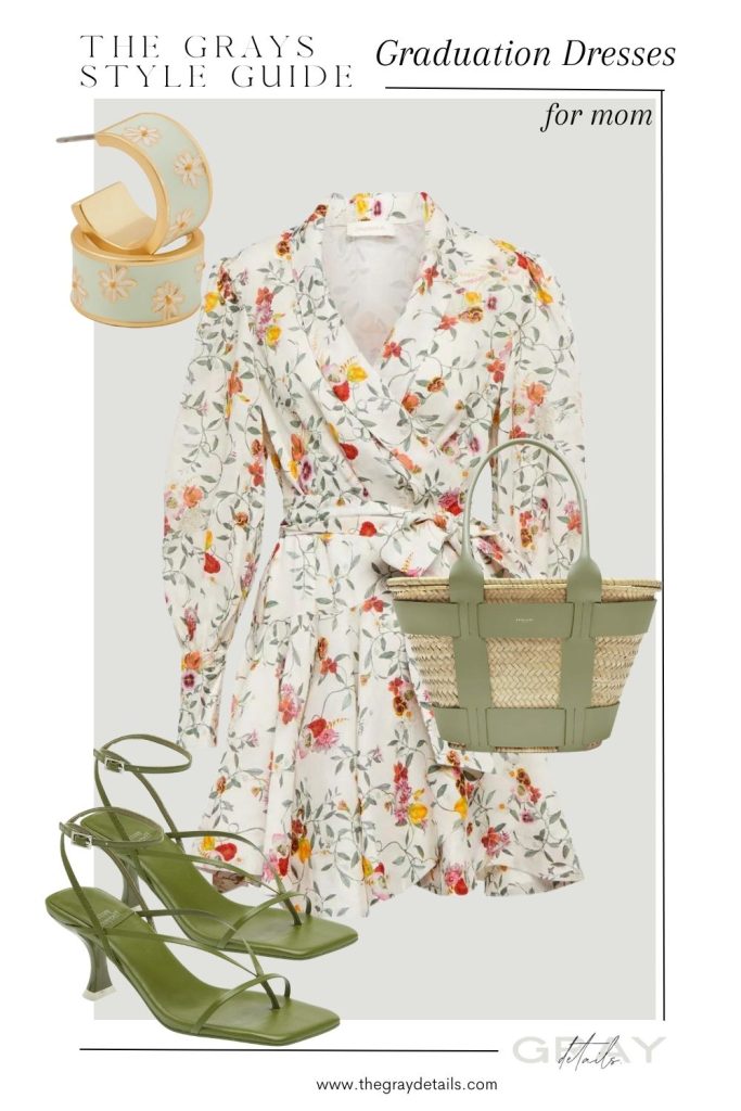 Short Silk Floral Dress Outfit Idea