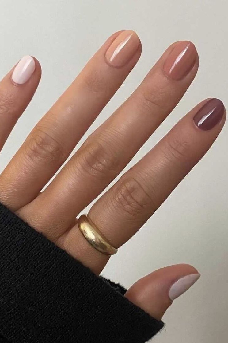 Multi Color Pink Rose Nails