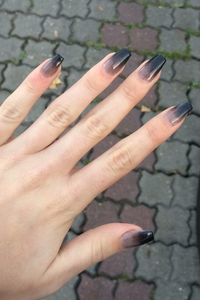 Ombre Black Nails