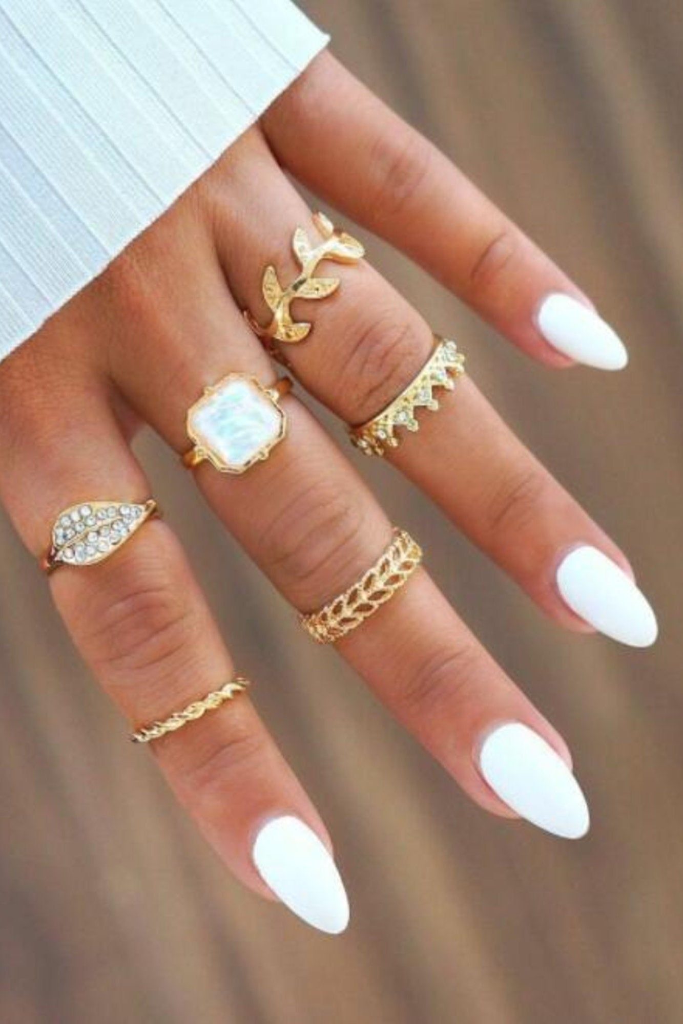 classic white manicure