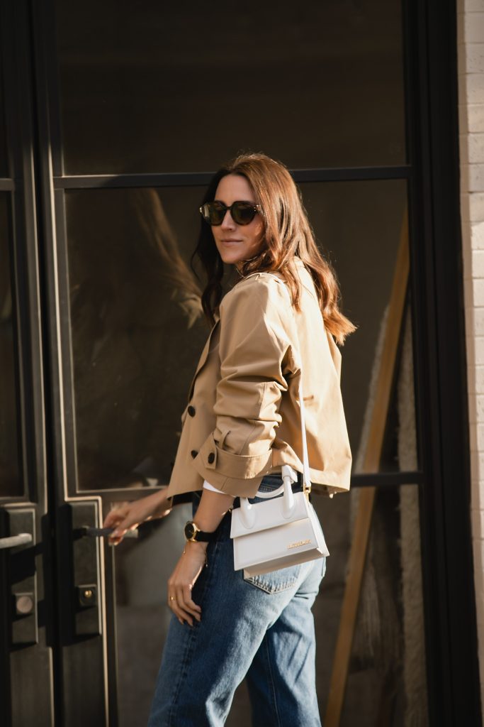 Cropped trench coat outfits