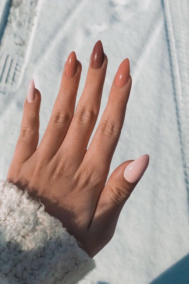 Multi Color Dusty Pink Rose Nail Ideas