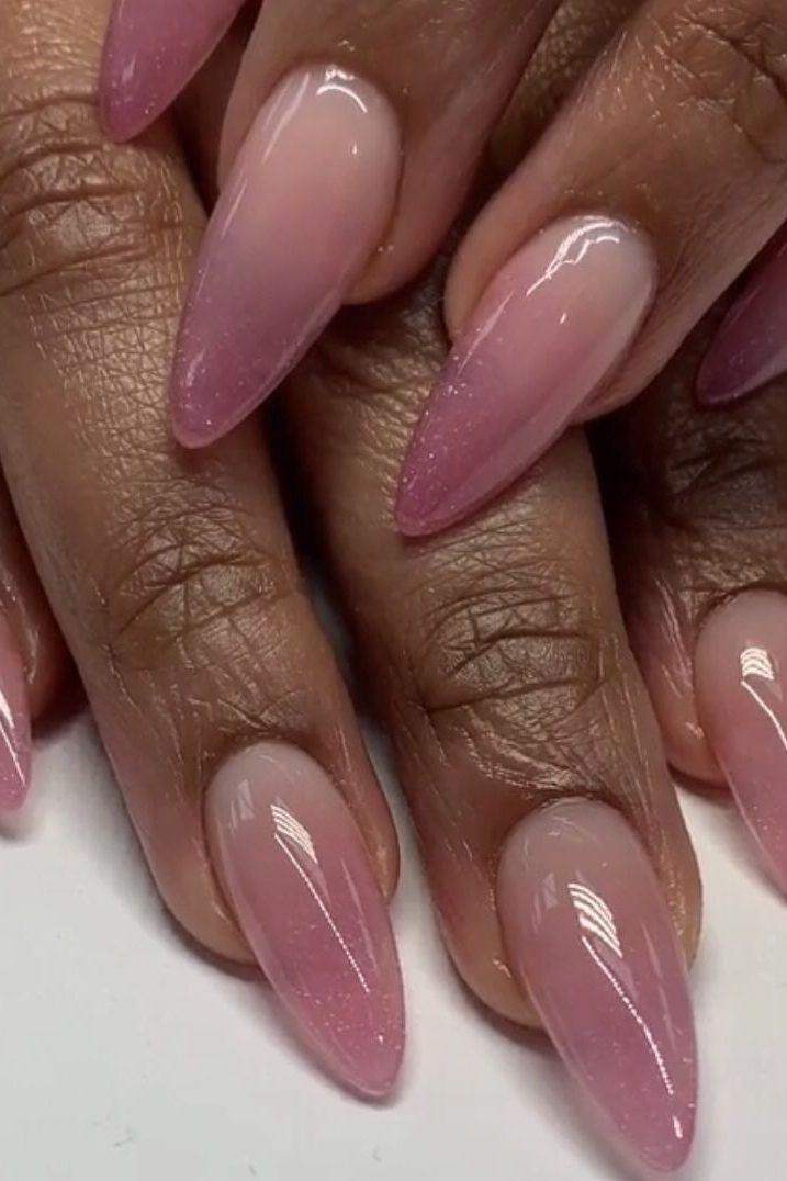 Ombre Dusty Pink Rose Nails