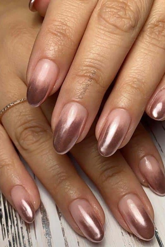 Ombre Dusty Pink Rose Nails
