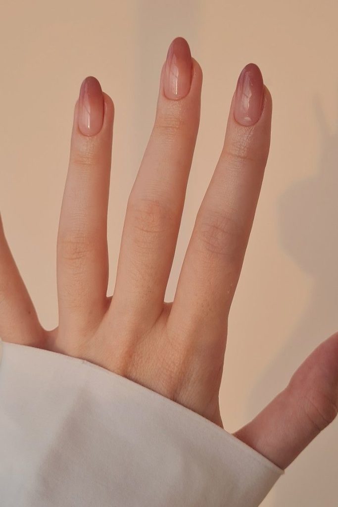 Ombre Dusty Pink Rose Nails