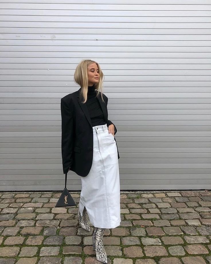 How to style Long White Denim Skirts