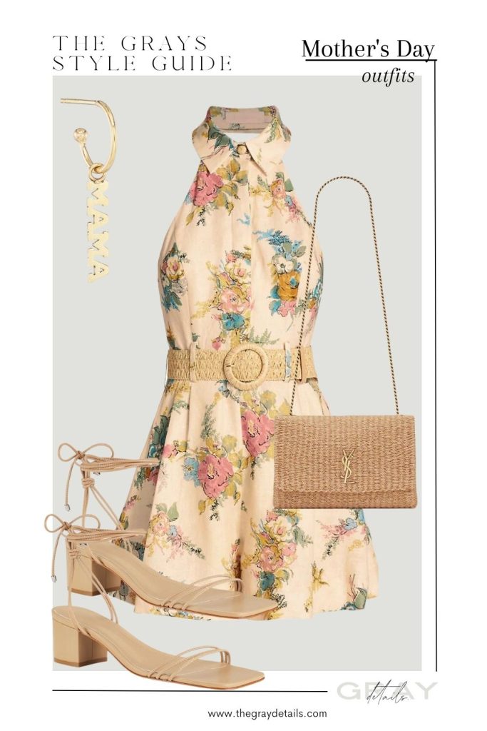 Floral Halter Romper Mother's Day Outfit