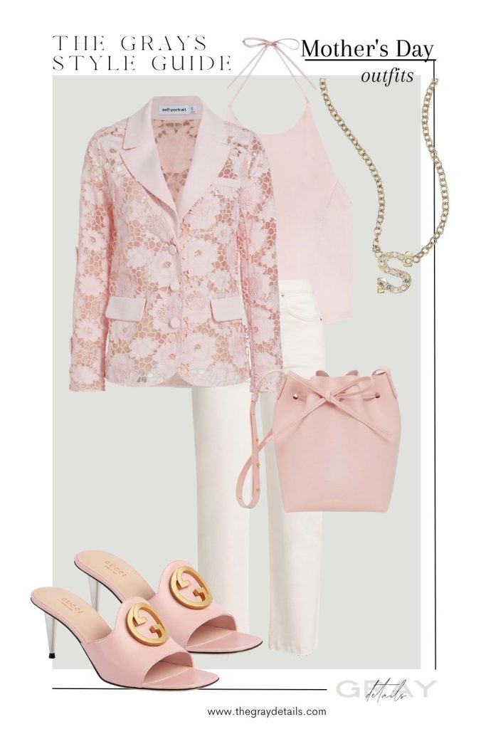 Light Pink and White Mother's Day Outfit
