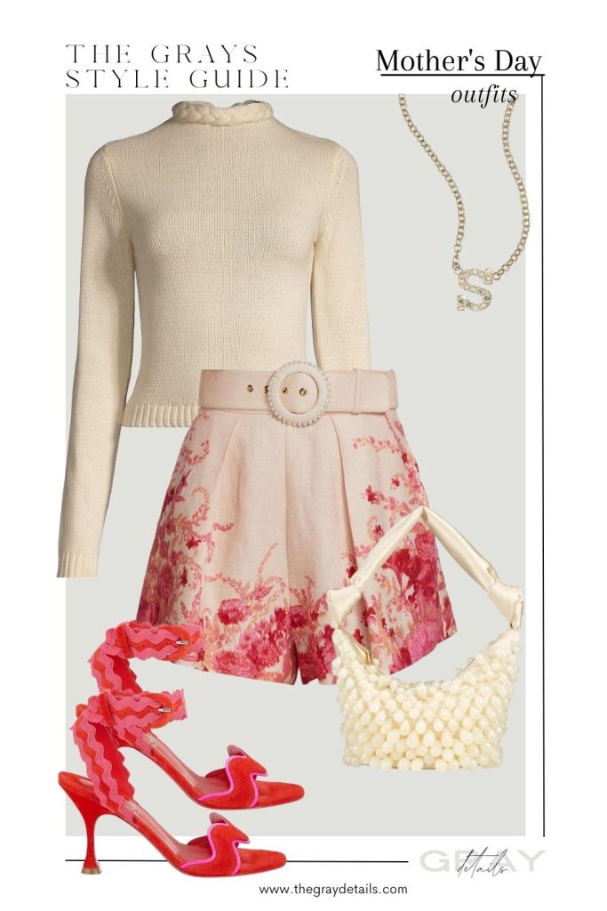 Cream Sweater and Shorts outfit