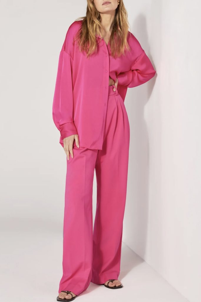 hot pink matching trousers set