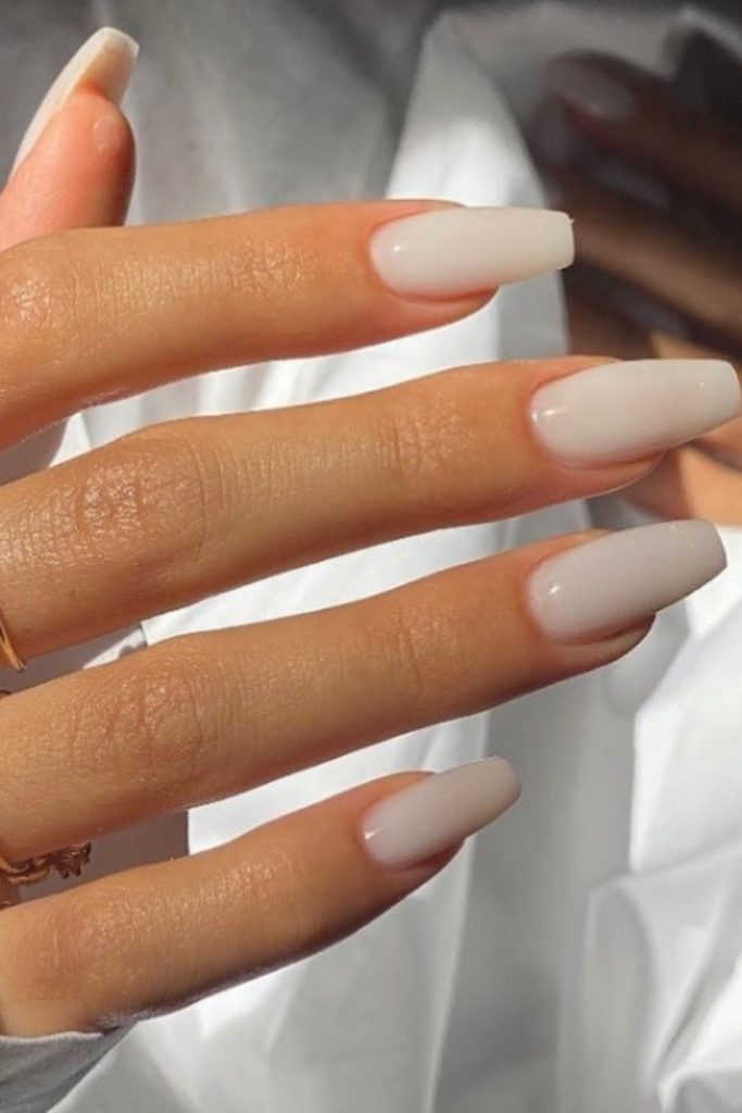 Oat Milk White Best Fall Nail Colors of 2023