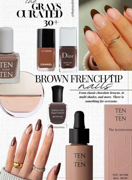 Brown French Tip Nail Ideas