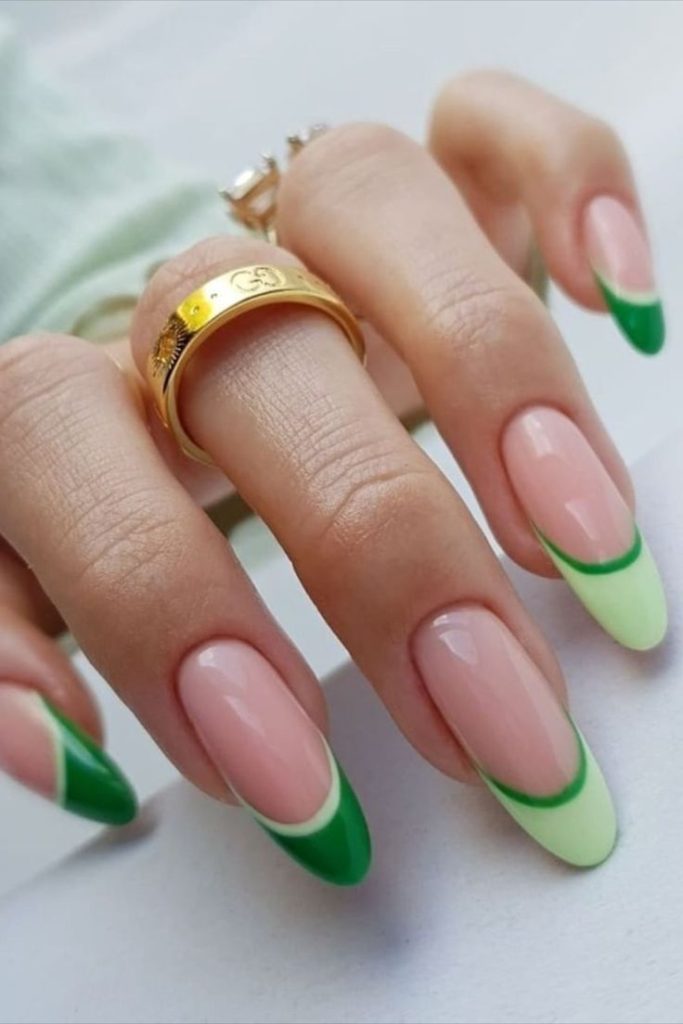Bright Color French Tip Nails For Spring