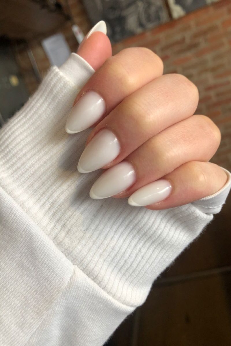Milky White nails