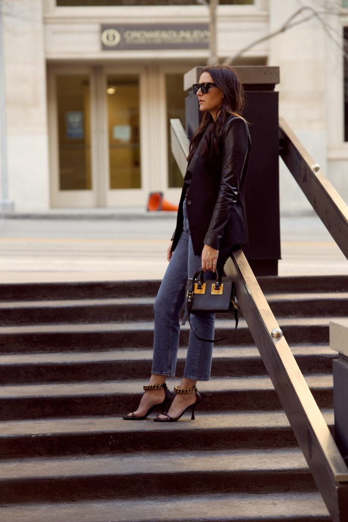 Leather Jacket and Denim Old Money Outfits