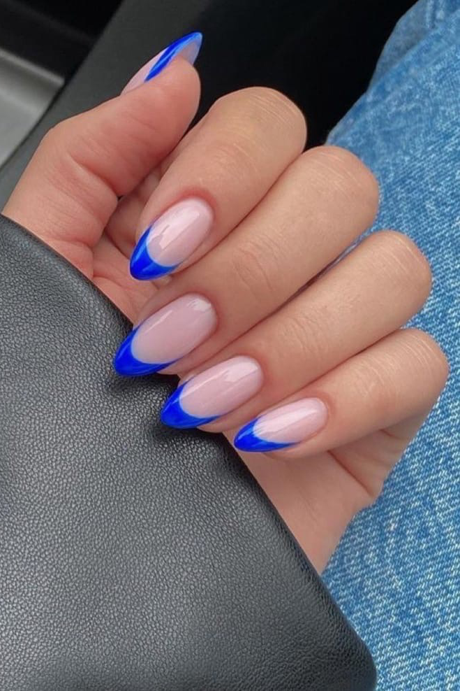 Bright Blue Nails For Spring