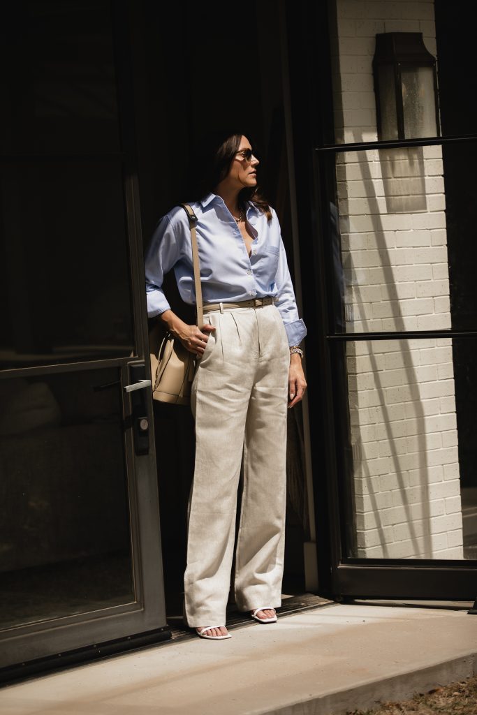 Button Down Shirt + Brown Trouser Outfit Idea