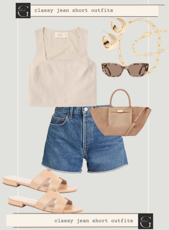 Classy Jean Short Outfits for Spring