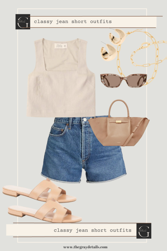 Classy Jean Short Outfits for Spring